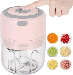 Elektrický mini sekáček na česnek, zeleninu a bylinky s USB dobíjením 250 ml