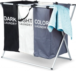 Skládací tříkomorový koš na prádlo 105 l