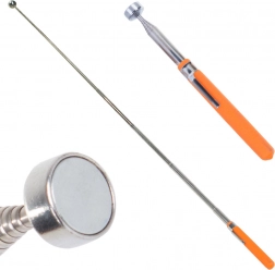 Teleskopický magnetický vyzvedávač s klipem, 15,5–83,5 cm, oranžová rukojeť