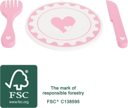 Small foot sada talířů s příbory srdce