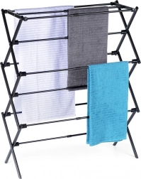 Kovový černý teleskopický stojanový sušák na prádlo 47–78 × 94 cm