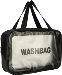 Sada průhledných vodotěsných kosmetických taštiček na cesty 3 kusy černé