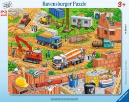 puzzle 12 dílků v rámečku – co sem patří, staveniště od RAVENSBURGER