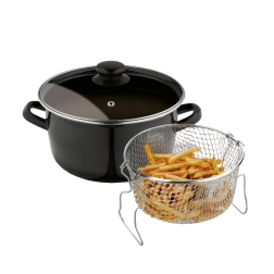 Tadar smaltovaný hrnec na hranolky s košem a poklicí 22 cm