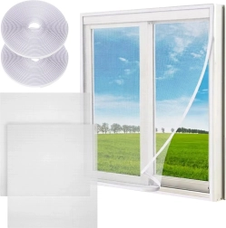 Sada okenních moskytiér 150 × 130 cm, bílá, 2 ks