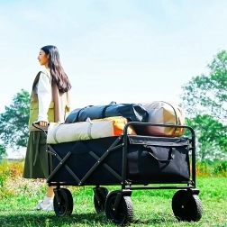 Skládací outdoorový vozík na dřevo a vybavení