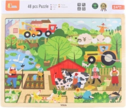 Dřevěné puzzle Farma 48 dílků