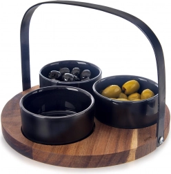 Keramické misky na předkrmy BLACK 130 ml, sada 4 ks