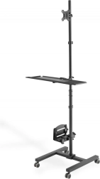 Mobilní pracovní stanice s držákem na monitor, klávesnici/myš a PC