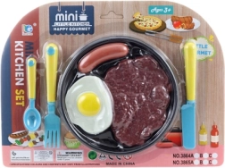 Sada plastového jídla s příborem a talířkem