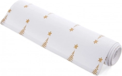 Běhoun na stůl bavlněný s motivem vánočních stromečků 130 × 32 cm