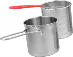 Mini hrnec s fritovacím košíkem z nerezové oceli