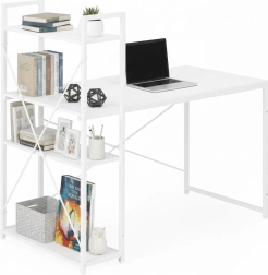 Počítačový stůl 120 × 60 cm se třemi policemi a kovovou konstrukcí modernhome