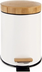 Bílý pedalový odpadkový koš WHITELINE 3 l