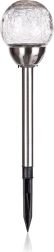 Solární zahradní lampa s praskanou skleněnou koulí 10 cm, nerez, 2 LED