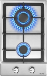 Dvouzónový plynový sporák IsEasy z nerezové oceli