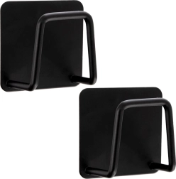 Samolepicí černé háčky 4,8 × 4,8 cm, sada 2 ks