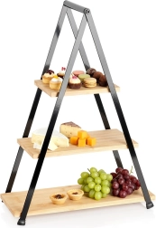 Třípatrová bambusová etažér 53 cm