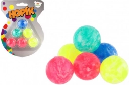 Skákací míčky mramorované 3 cm, sada 6 kusů