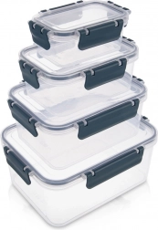 Sada dóz na potraviny s víkem a těsněním 4 ks