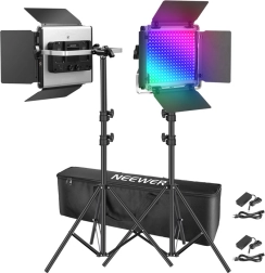 Neewer 2×660 pro ii rgb led světla se stativy 200 cm