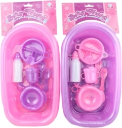 Plastová vanička pro panenky se sadou doplňků