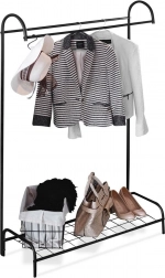 Stojanový kovový věšák na oblečení 147 cm, černý