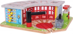 Bigjigs Rail dřevěné depo pro 5 vláčků