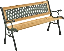 Zahradní dřevěná lavička s opěradlem