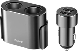 Baseus duální rozdvojka do zapalovače s nabíječkou 2x USB 3,1 A, 100 W – černá