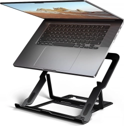 Hliníkový stojan na notebook 10–17,3" s 8 polohami, černý