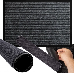 Pogumovaná vstupní rohož 60 × 90 cm – šedá, protiskluzová