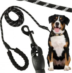 Tréninkové reflexní vodítko pro psa 3 m, odolné lano s polstrovanou rukojetí