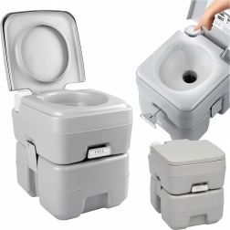 Přenosná cestovní toaleta se splachováním pro kemping a zahradu