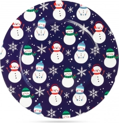 Podtácek pod talíř se sněhuláky 33 cm, tmavě modrý