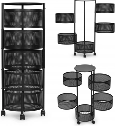 Kuchyňský otočný regál na 5 košů z kovu ModernHome