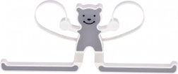 Multifunkční věšák s medvídkem – šedý plastový držák do koupelny a na balkon