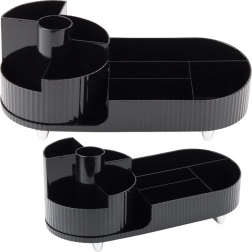 Černý otočný multifunkční organizér na kosmetiku a pracovní stůl