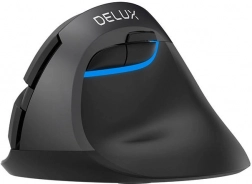 Bezdrátová vertikální myš DELUX M618 Mini DB, Bluetooth + 2,4 GHz, 2400 DPI (černá)