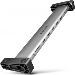 Axagon HMC-10HLS USB-C hub 9v1 s HDMI 4K/60 Hz, GLAN, čtečkou karet a PD 100 W