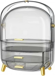 Transparentní kufřík na kosmetiku a šperky s LED podsvícením