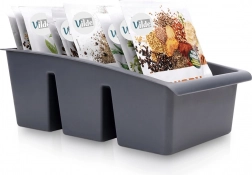 Šedý organizér na sáčky s kořením 25 × 15 × 9 cm