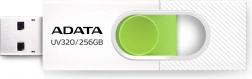 Flash disk ADATA UV320 256 GB USB 3.2, bílá–zelená