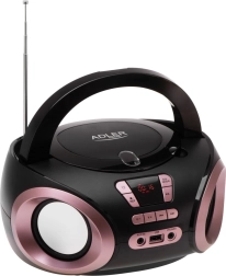 Přenosný boombox s cd/mp3 a fm rádiem adler ad 1181, černo-měděný