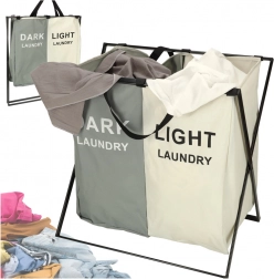 Dvoukómorový koš na prádlo s organizérem na třídění