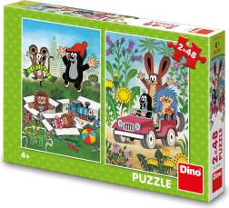 Dino puzzle Krtek – radostná dobrodružství 2×48 dílků
