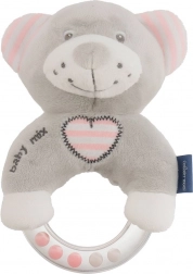 Dětské plyšové chrastítko BABY MIX medvídek růžový