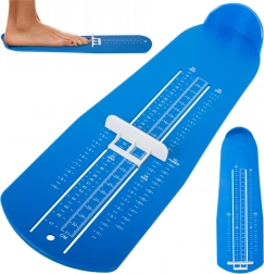 Modrý měřič velikosti bot