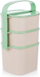 Plastová třípatrová jídelní menážka 2 l + 2× 1,15 l