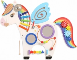 Viga dřevěná nástěnná smyslová tabule jednorožec FSC Montessori